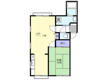 リコルディ白糸台(1LDK/1階)の間取り写真