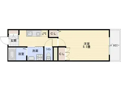 エクセル2(1K/1階)の間取り写真