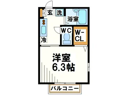 メゾンフォーチュン(1K/2階)の間取り写真