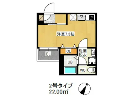REGALEST西新(ワンルーム/1階)の間取り写真