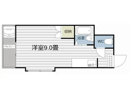 サンハウス(ワンルーム/4階)の間取り写真