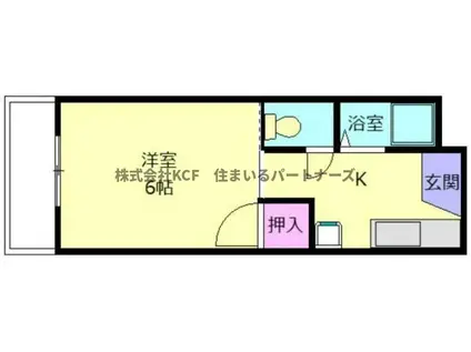 フォーサイト上津RII(1K/4階)の間取り写真