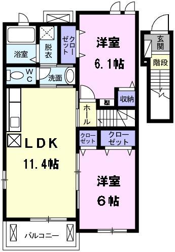 サンリット(2LDK/2階)の間取り写真