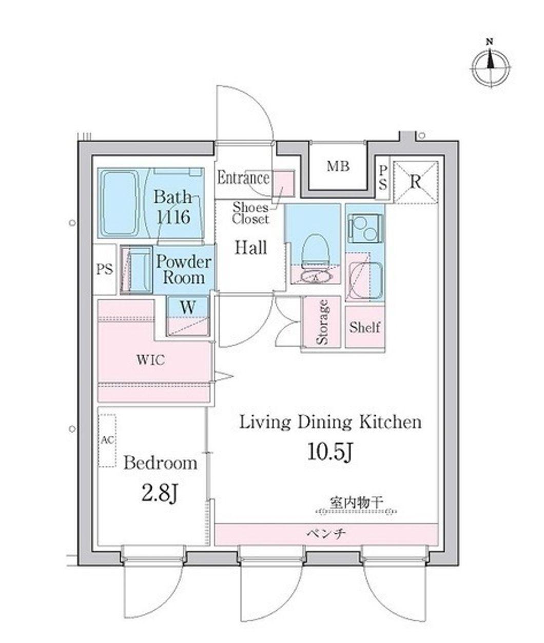デュオメゾン都立大学(1LDK/1階)の間取り写真