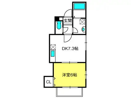 ヒルズベーネ(1DK/1階)の間取り写真