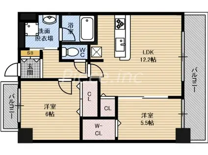 ALBA GRANDE(2LDK/4階)の間取り写真