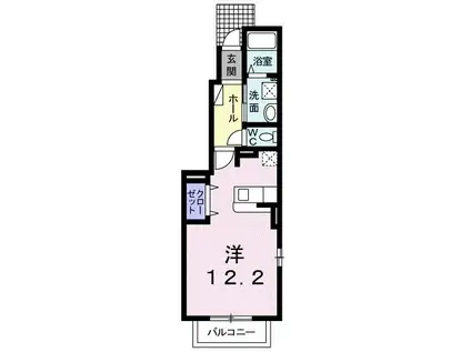 ラスターポイントV(ワンルーム/1階)の間取り写真