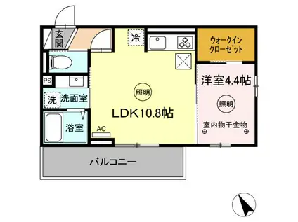 D-ROOMM.K(1LDK/2階)の間取り写真