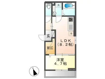 クレール(1LDK/2階)の間取り写真