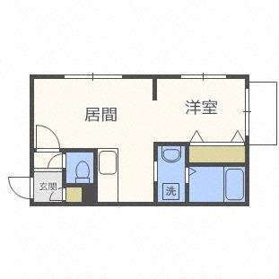 カハラ白石(1LDK/3階)の間取り写真