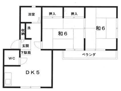 葵ハイツ2(2K/1階)の間取り写真