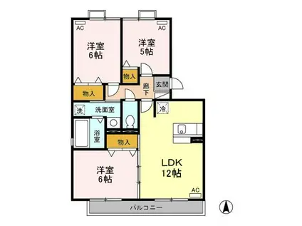 メゾン・ド・ソレイユB(3LDK/3階)の間取り写真