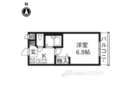 プレサンス京都烏丸御池(1K/7階)の間取り写真
