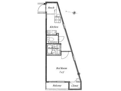 サンバレー常盤台(1K/1階)の間取り写真