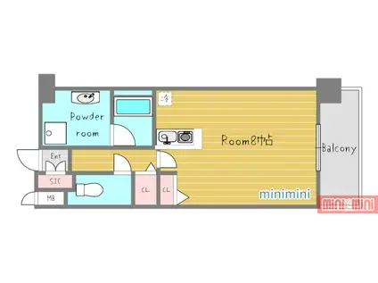 デイグラン鶴見(1K/4階)の間取り写真