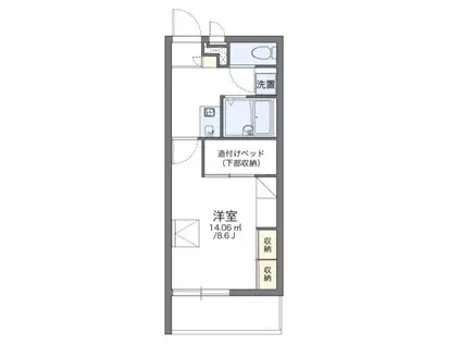レオパレスコングラツィア石川台(1K/2階)の間取り写真