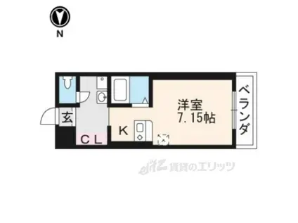キャッスル京都南(1K/3階)の間取り写真