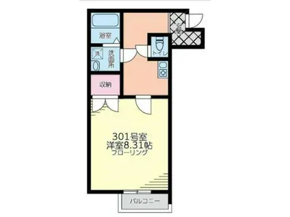 エルガラン(1K/1階)の間取り写真