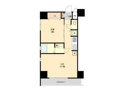 AHビル(1LDK/8階)の間取り写真