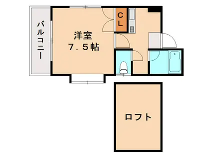 アイシス空港前(1K/2階)の間取り写真