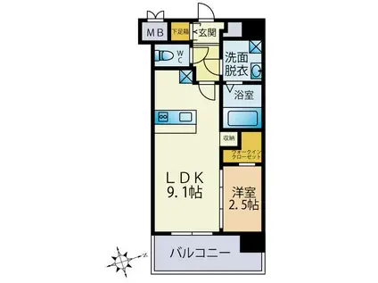 T・T城西(1LDK/2階)の間取り写真