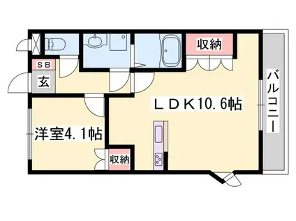 ハイムグランドール(1LDK/2階)の間取り写真