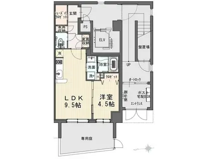 東亜レジデンス(1LDK/1階)の間取り写真