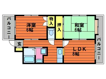マンションクラデン(2LDK/3階)の間取り写真