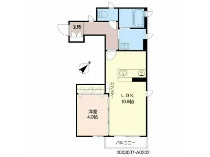 エーゼルハイム(1LDK/2階)の間取り写真