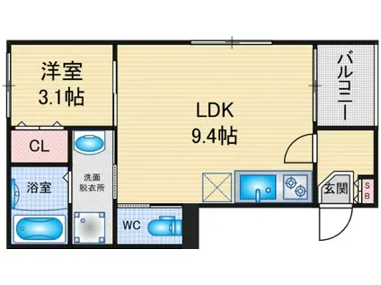 ハーモニーテラス野並二丁目B(1LDK/2階)の間取り写真