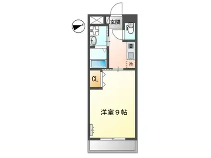 サンパレス東山崎(1K/2階)の間取り写真