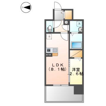 エスリード名古屋STATION ノース(1LDK/7階)の間取り写真