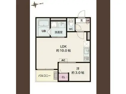 JACK KORAKUII(1LDK/2階)の間取り写真