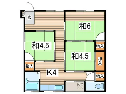 大塚荘(3K/1階)の間取り写真