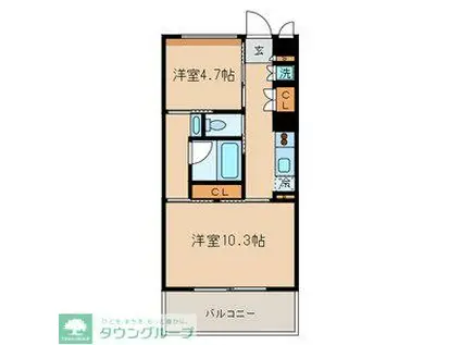 Kエリタージュ(1SK/3階)の間取り写真