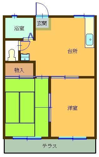 ハイム片倉(2DK/2階)の間取り写真