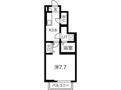 BLUE CUBE 12(1K/1階)の間取り写真