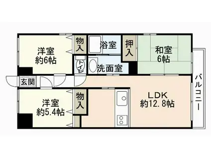 セゾン天方(3LDK/4階)の間取り写真