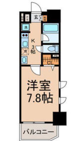 ベレーサ名駅ウエスト(1K/8階)の間取り写真