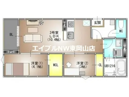 REGALEST 新福(2LDK/3階)の間取り写真