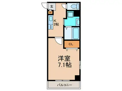 B-RISE梅香(1K/6階)の間取り写真