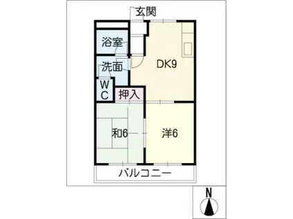 コーポマルベリー(2DK/2階)の間取り写真