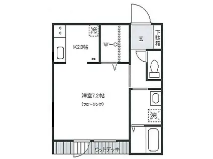 ヴェールコメン(1K/1階)の間取り写真