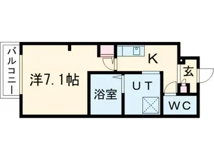 エヌエムスワサントヌフノース(1K/1階)の間取り写真