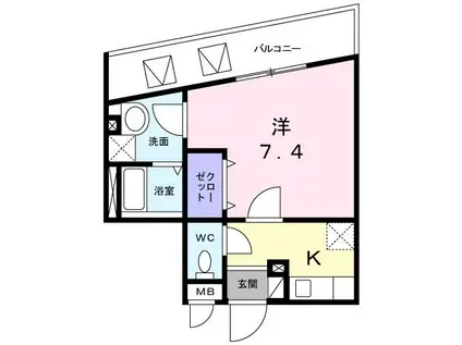 サクセス武庫川(1K/4階)の間取り写真