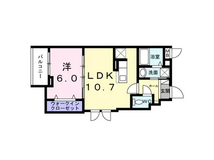 フォーチュンパークⅣ(1LDK/2階)の間取り写真