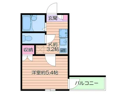 さくらルミナス(1K/2階)の間取り写真