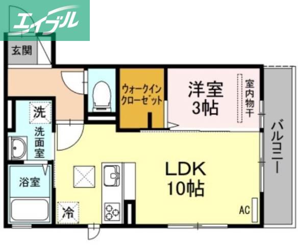 LUCE(1LDK/1階)の間取り写真