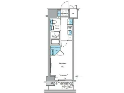 ルフォンプログレ田原町(1K/10階)の間取り写真