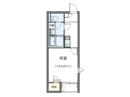アンフィーニ洋(1K/1階)の間取り写真